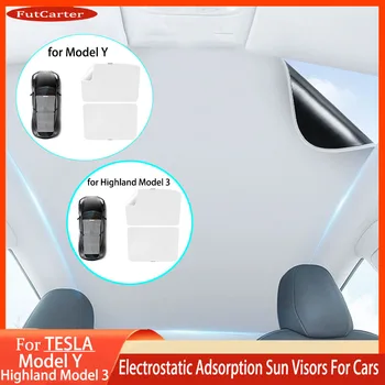 forTesla Model 3Highland / ModelY 2021-2023 Sunroof Sunshade Curtains -Heat Insulation Canopy with Electrostatic Adsorption and 1