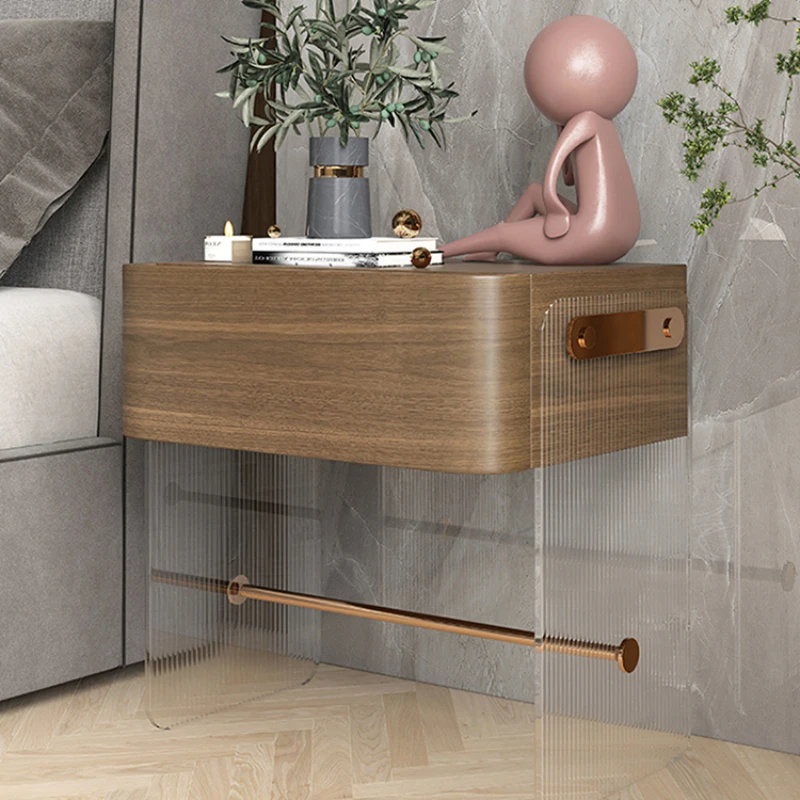 

Minimalist modern intelligent bedside table, small unit bedroom, bedside storage cabinet, acrylic creative wireless charging