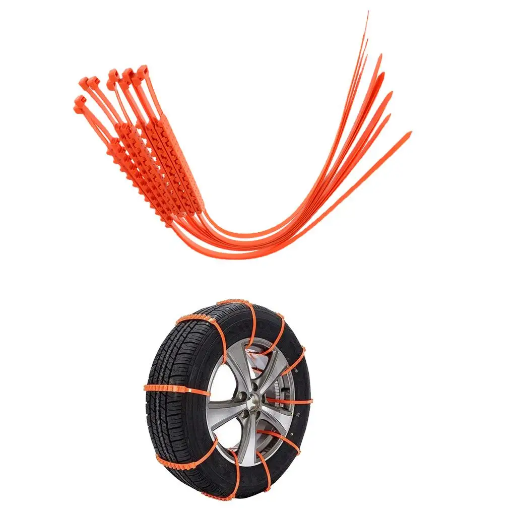 10PCS Snow Tire Chain Anti-skid Chains for Car Truck SUV Winter Driving, Tire