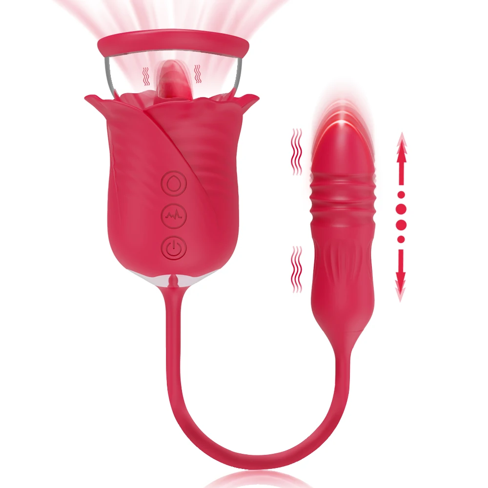 Rose Sexspielzeug Vibrator für Frauen Kitzler Sauger saugen G-Punkt Klitoris Stimulator stoßen Vagina Nippel vibrierende Waren für Erwachsene 1