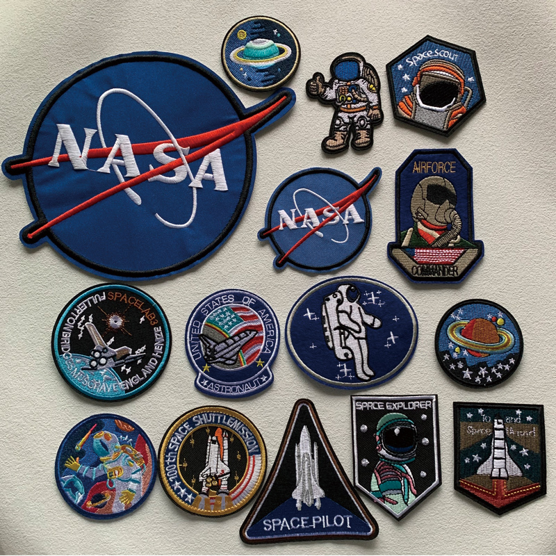 Space UFO Embroidered Patch Iron On Patches For Clothing Sew On Applique Letter Patches On Clothes DIY Badge Stripe