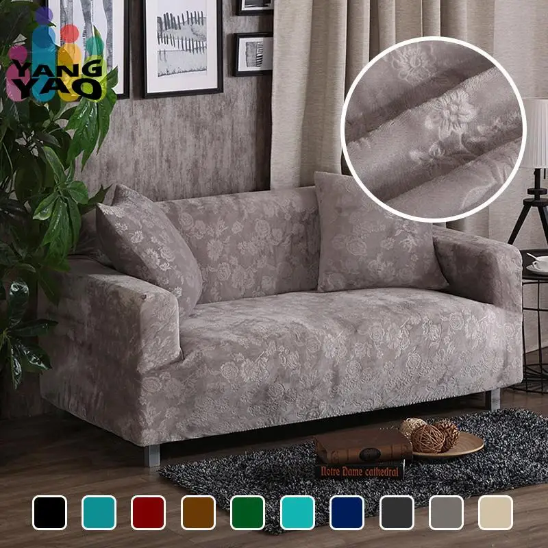 

Thick Velvet Sofa Covers Decoration Universal Stretch Elastic Couch Slipcovers Sectional 1/2/3/4 Seater Plush Warm