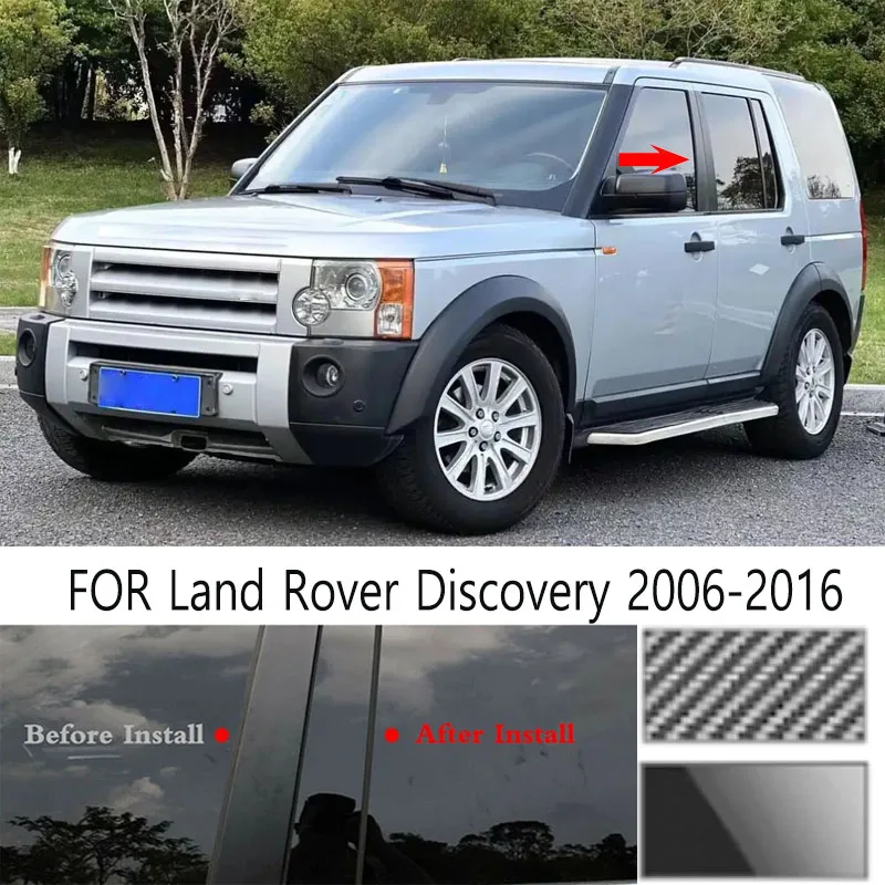 Glossy Black Window Door Column Cover Trim For Car Exterior
