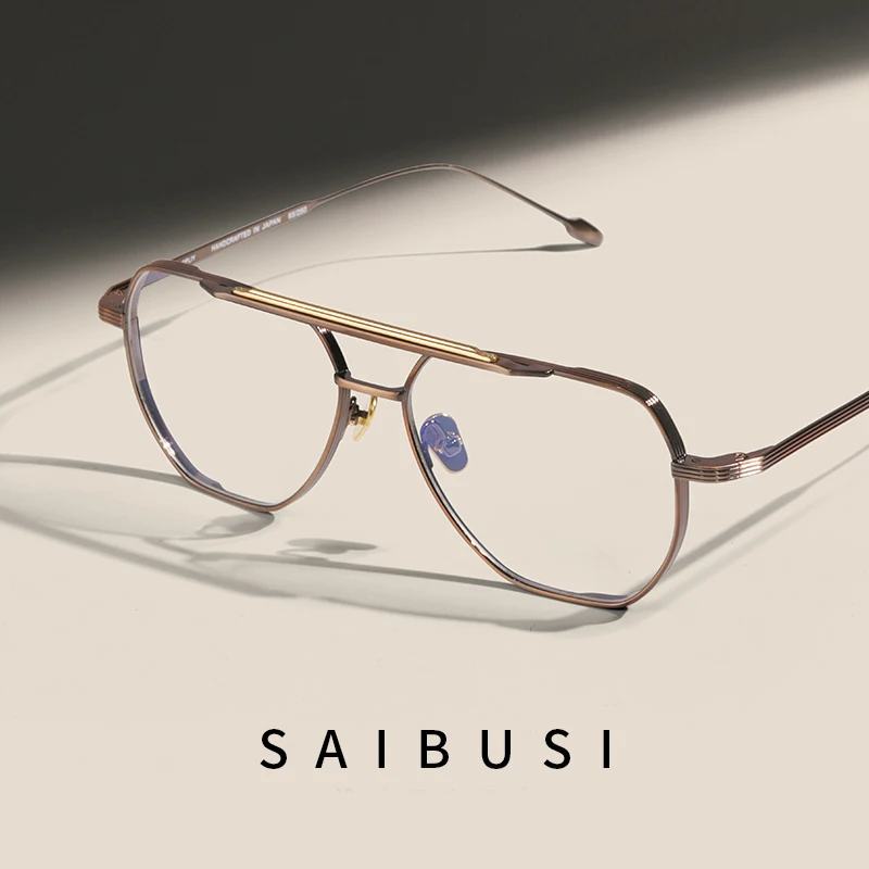 Pure Titanium Pilot Glasses Frame Men Top Quality Designer Brand