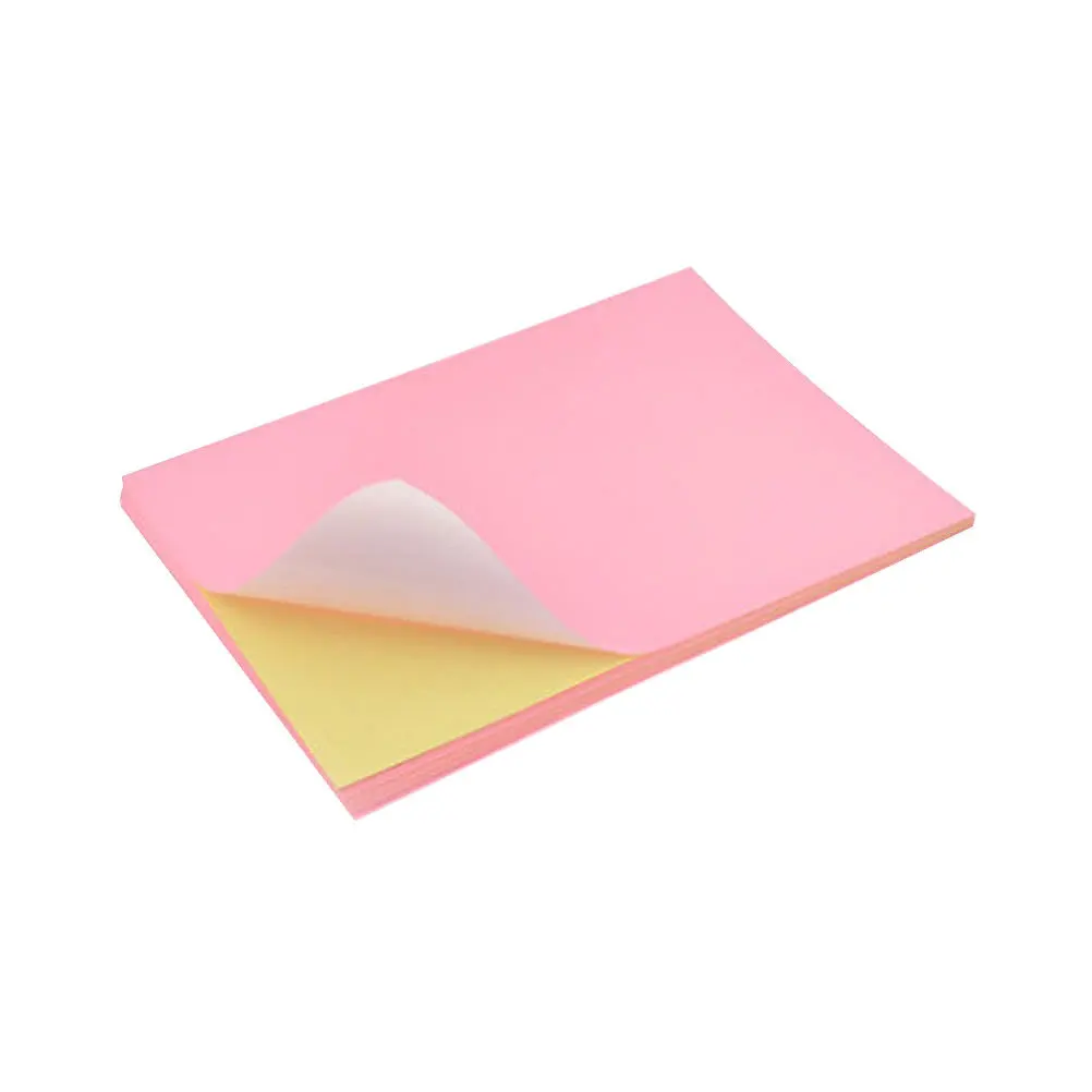 50Pcs 다채로운 자체 접착 라벨 용지 A4 크기 타이핑 인쇄 스티커 용 쉬운 찢어짐 구별 항목 일상 생활 문화