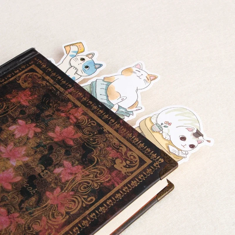 30pcs Useful Funny Cat Clip School Creative Supplies Student Multi-purpose Novel Gift Supply Paper Bookmarks