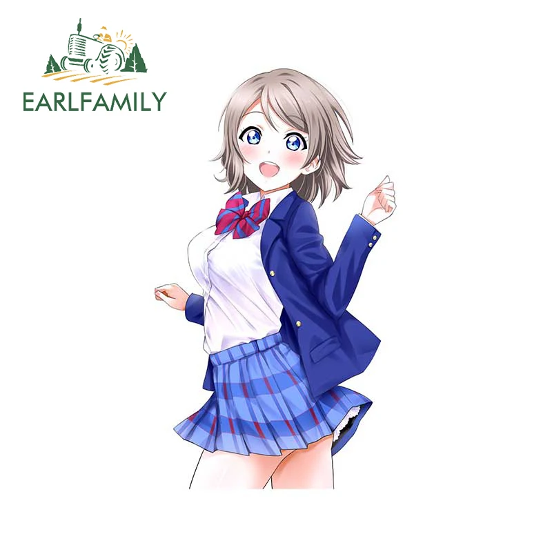 

EARLFAMILY 13 см x 7,5 см для LoveLive Sunshine, автомобильные наклейки на окклюзию, царапины, солнцезащитные наклейки, виниловые автомобильные этикетки