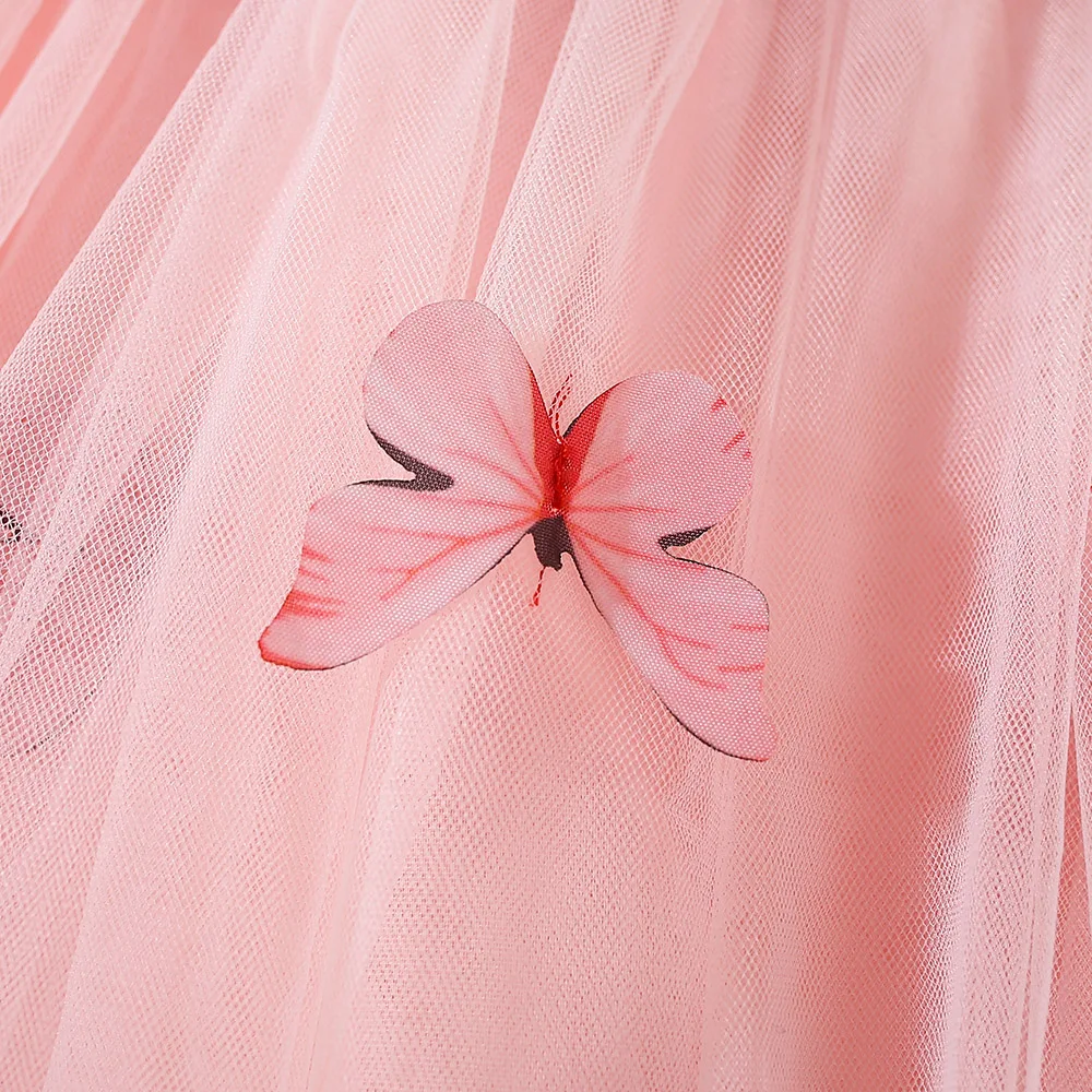 فستان بناتي شبكي فراشة صيفي