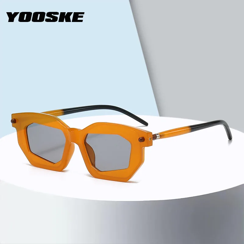 

Polygon Cat Eye Women Sunglasses Fashion Brand Designer Punk Glasses Frame Men Rivets Unique Shades Sun Glasses UV400