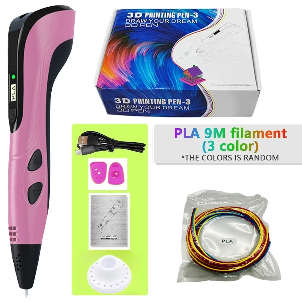 Enhanced 3D Printing Pen with LED Display and PLA Filament - Perfect Gift for Birthdays or Christmas