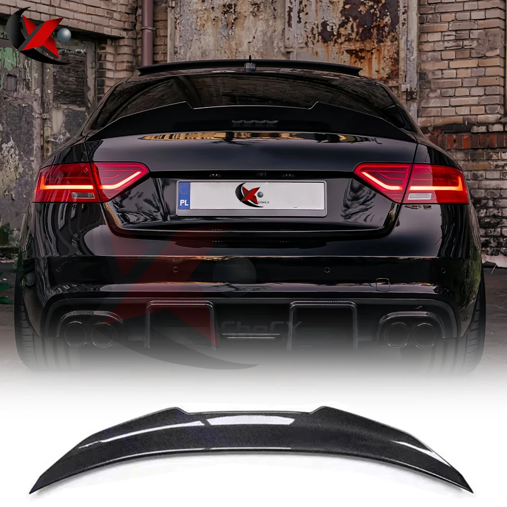 Auto Spoiler Per Audi A5 B8 B8.5 8TA 8T3 2 Porte Sportback PSM Stile Reale Materiale In Fibra di Carbonio Spoiler Posteriore Tronco Ala 2009-2016 - Image 2