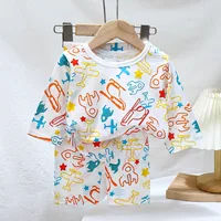Ensembles pour enfants, vêtements de détente, pyjama à manches longues pour enfants, design mignon, tenue de nuit en tissu léger et confortable 1