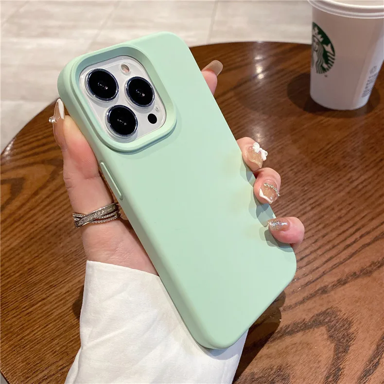 Luxury Liquid Silicone Phone Case with Enhanced Camera Protection