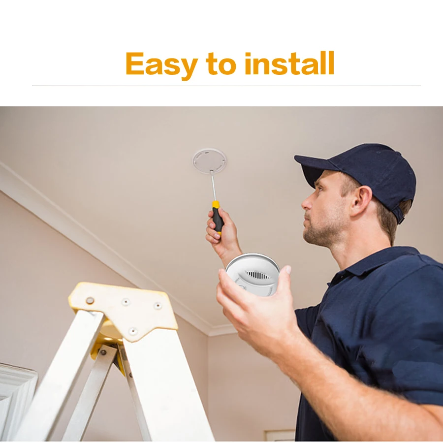 Battery Operated Photoelectric Smoke Detector with Alarm