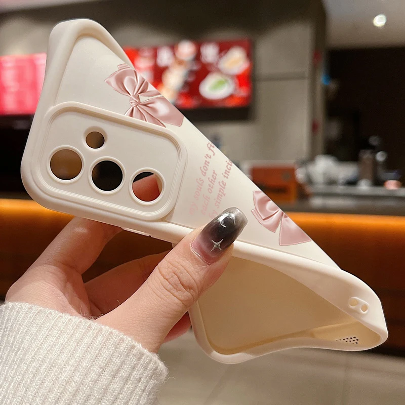 Pink Bowknot Silicone Phone Case - Stylish Soft Cover Design