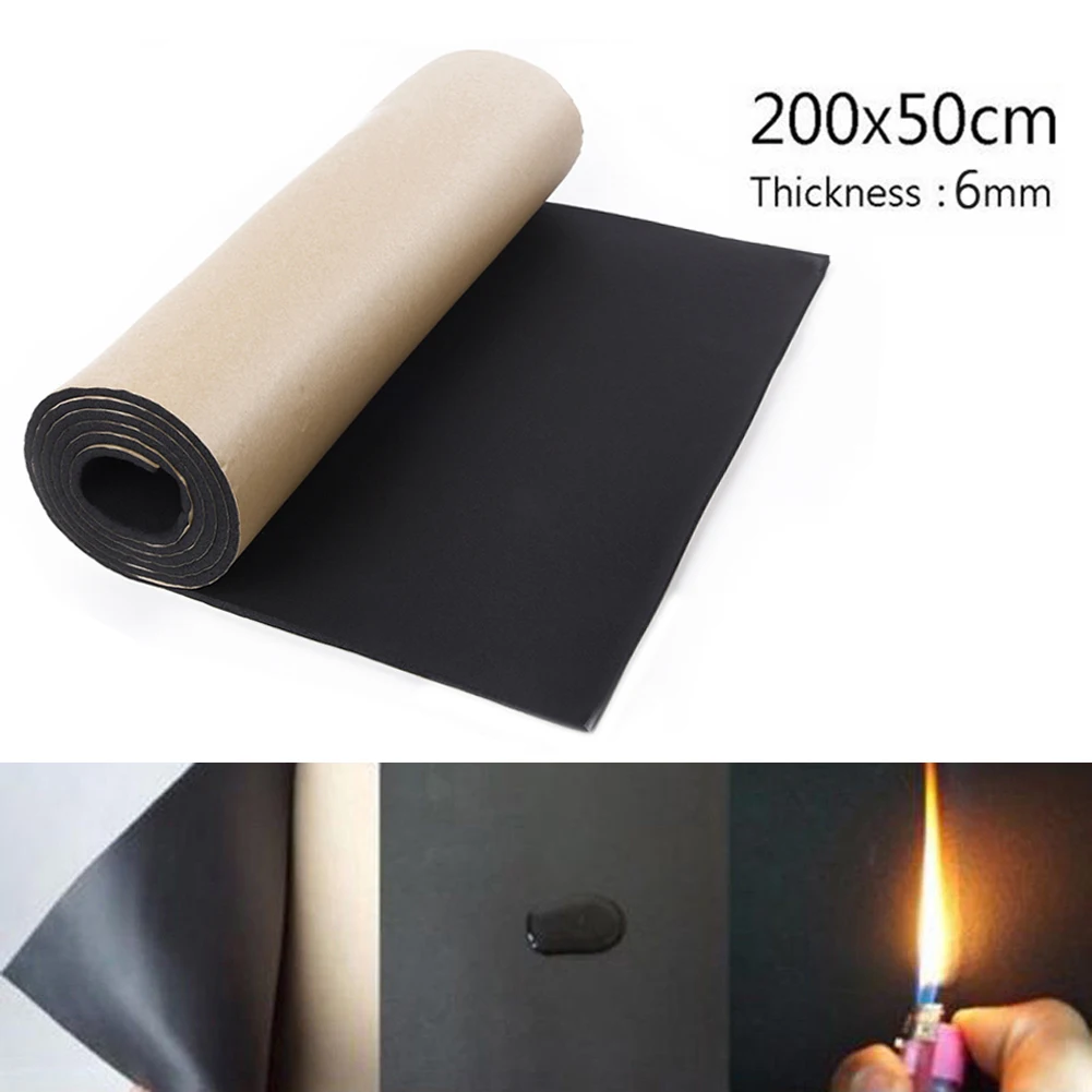 Car Soundproofing Insulation 200*50cm Car Auto Sound Proofing Deadening Insulation Self Adhesive Cell Foam Interior Accessories Soundproof Cotton