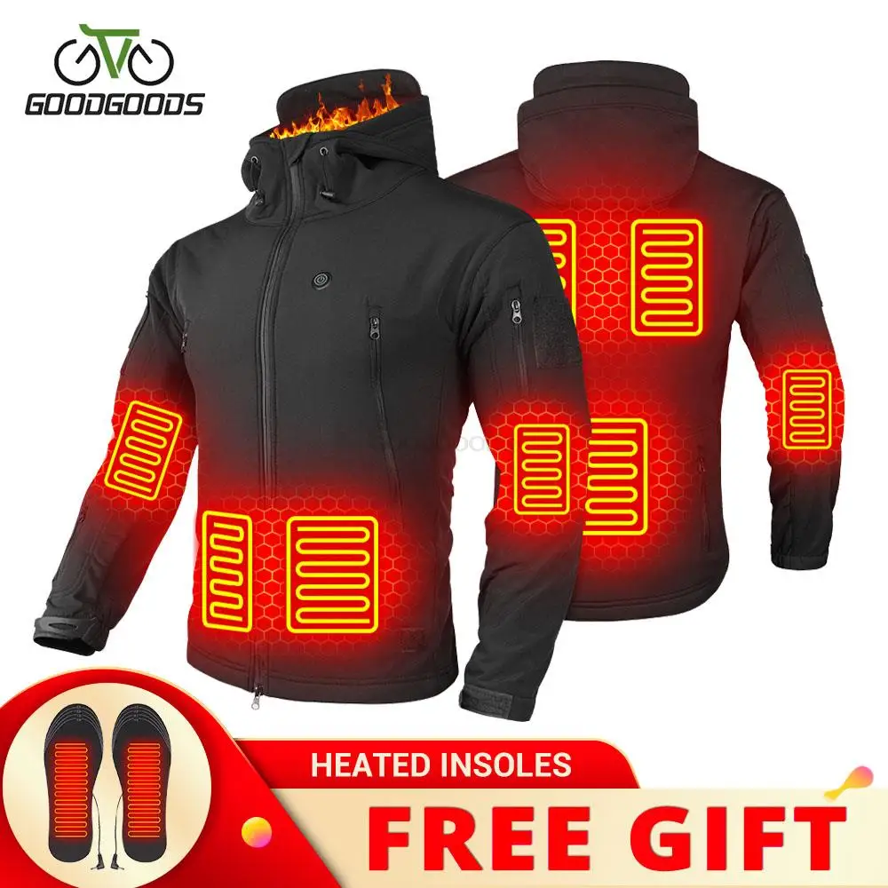 

Heated Jacket Men 7 Area USB Electric Winter Heating Jacket Washed Warm Clothes Jacket Man Hiking Camping Coat Thermal