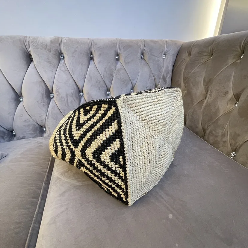 Women Lafite Straw Tote Bag small Vintage Vacation Shoulder Bag Everything Casual Handbag Designer Hollow Summer Beach Bag