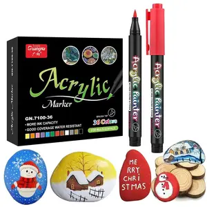 Акриловые ручки для рисования, 60 цветов, маркеры для раскрашивания камней, керамики, стекла, дерева, холста, товары для творчества