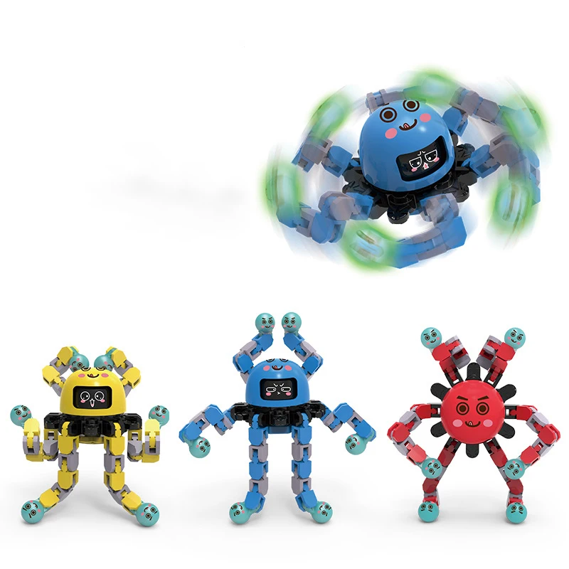 Glow in Dark Transformable Fidget Spinners Fingertip Gyro Toys Decompression Deformed Spinner Goodie Bag Suffers Party Favors 2