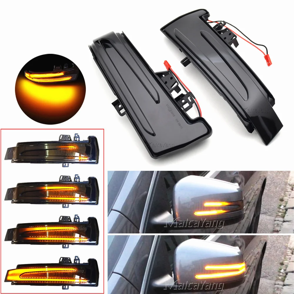 2pcs Dynamic Turn Signal LED Light Side Mirror Indicator For Mercedes