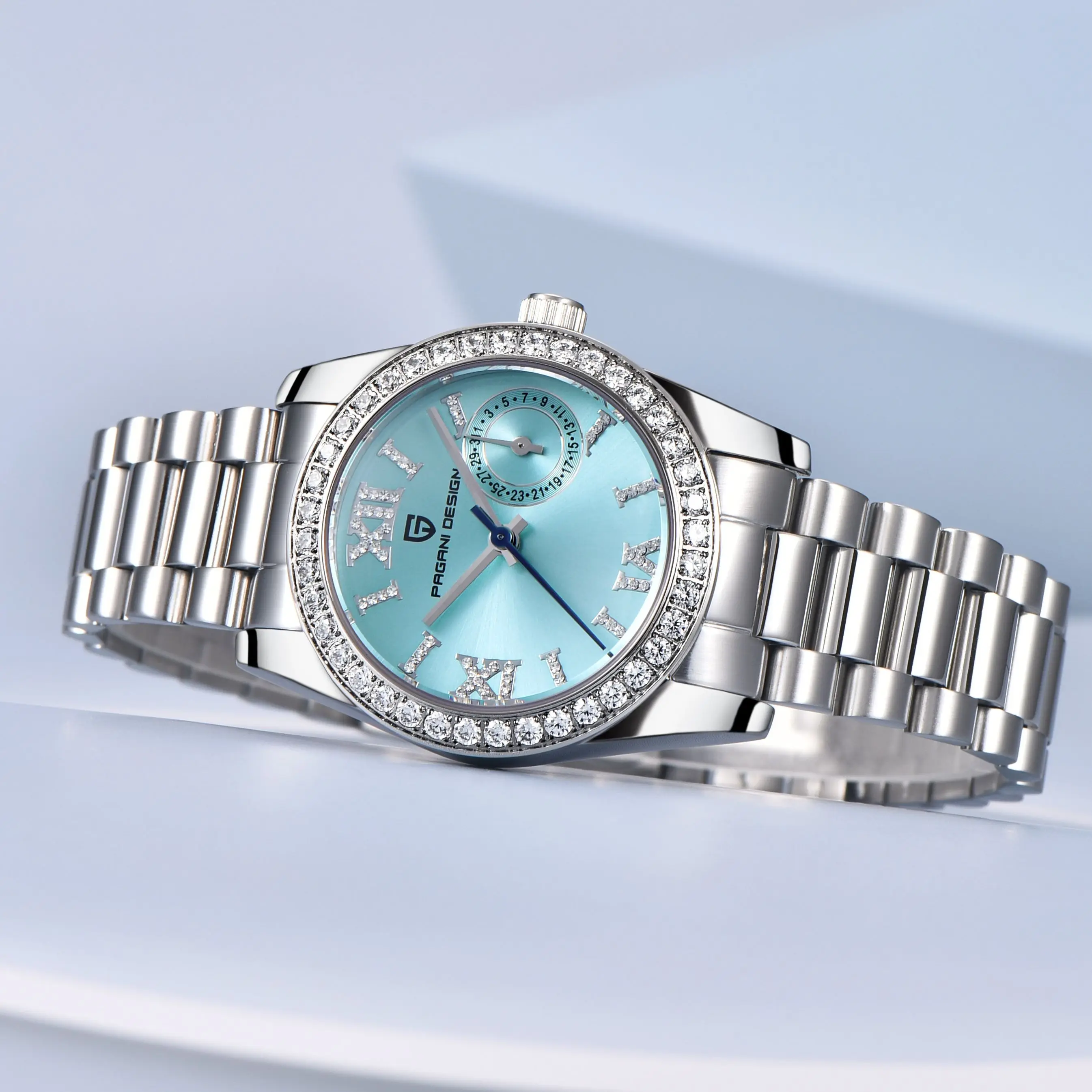 PAGANI DESIGN 2023 New 32MM Women's Quartz Watch Diving Stainless Steel Sapphire Glass 100m Waterproof Releoj Para Mujer Clock