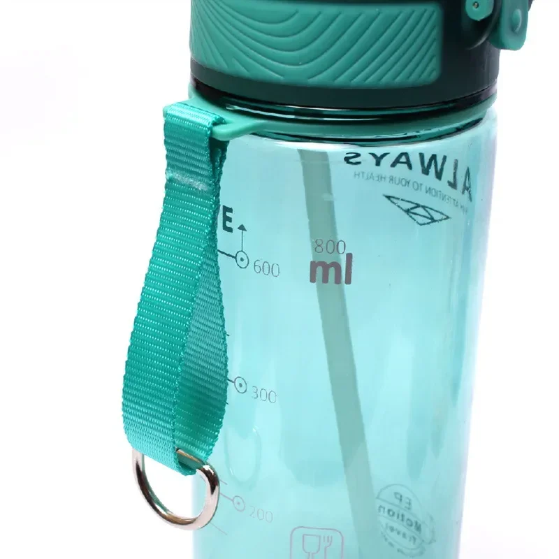 Sports Water Bottle 800ml with Straw for Camping Hiking
