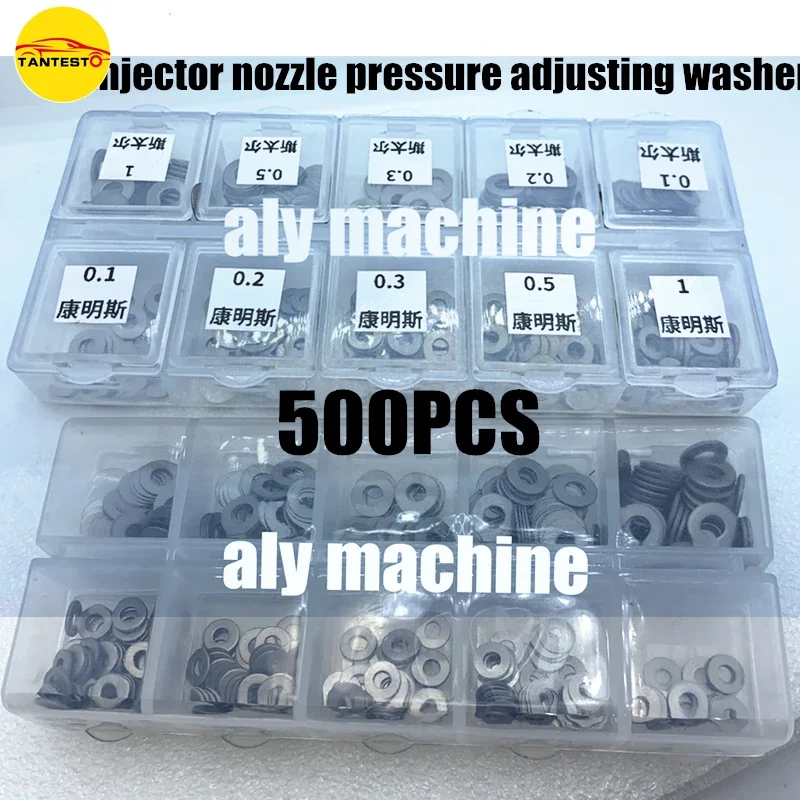 Injector Washer Shims TANTESTO 500PCS 3x7.2mm 4X9mm Diesel Common Rail Injector Pressure Adjusting Washer Gaskets for Cummins STR AOWEI