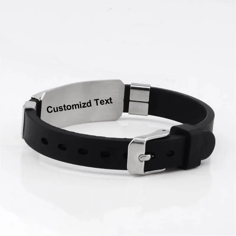 Diabetic Silicone Bracelets DIY Alert ID Bracelet Adjustable Length ICE Wristband for Men Woman Kids silicone bracelet medical alert bracelet