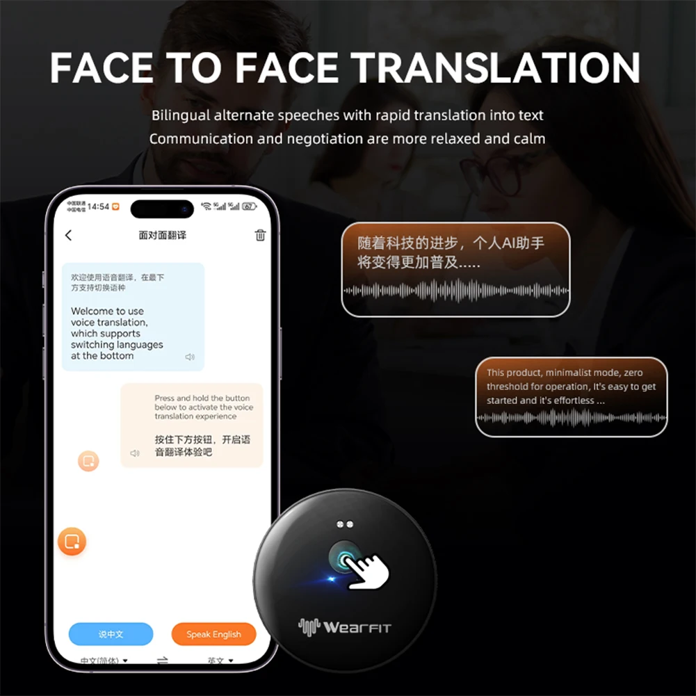144 Languages Portable Language Translator Device Bluetooth Instant Voice Language Translator Photo Recognition Translationrt