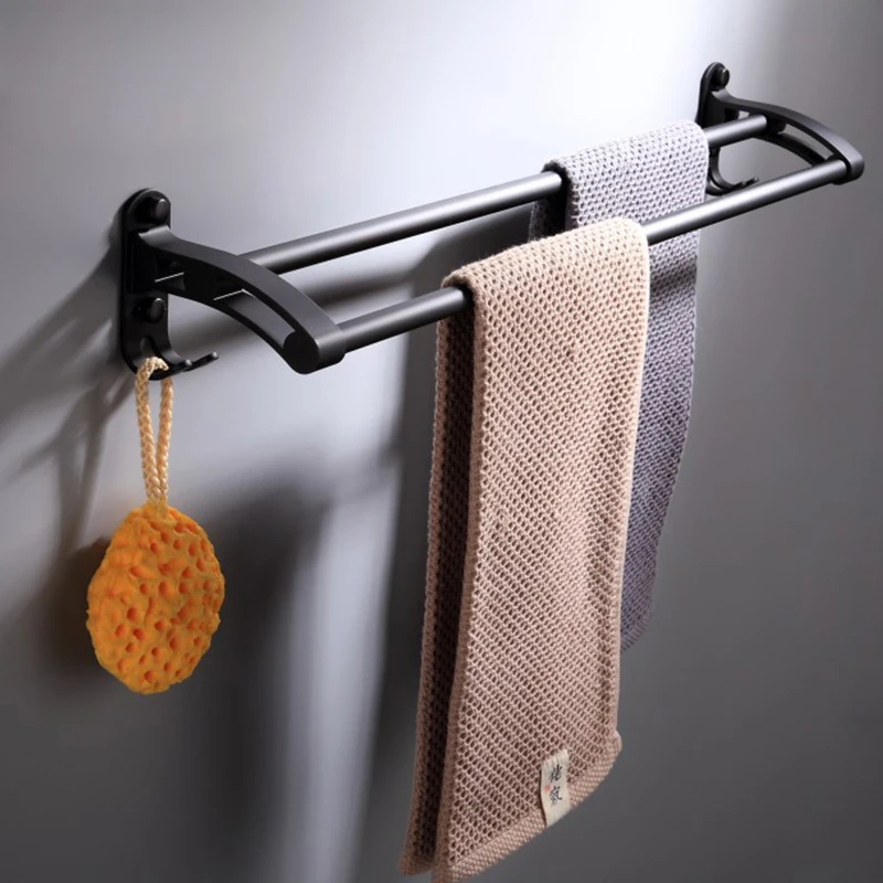 Aluminum Bathroom Accessories toilet paper holder towel hook bathroom hardware set bathroom hardware accessories Towel Rack Towel Ring Hair Dryer Holder Wall Mounted Toilet Paper Holder Soap Basket