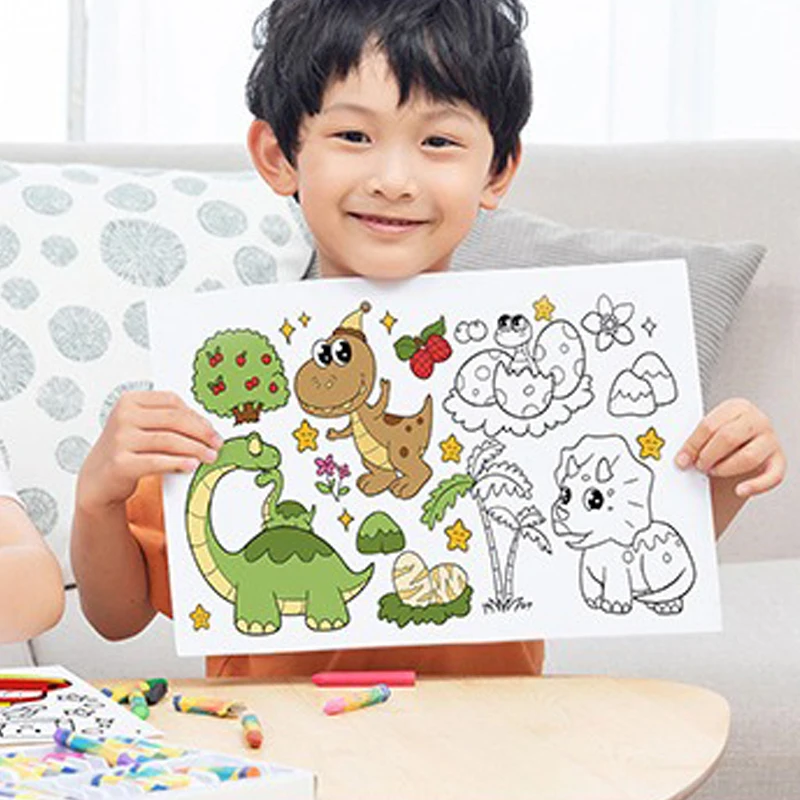 Coloring Paper Roll Graffiti Scroll Paper-cut Drawing Roll DIY Color Filling Paper for Kids Painting Paper 3 Meters 5