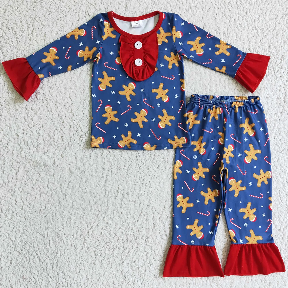 Natale Bambini Fratelli Pigiama Set Stampa Pan Di Zenzero Neonate Pigiama Pigiameria Autunno Inverno Boutique Ragazzi Pigiami All'Ingrosso