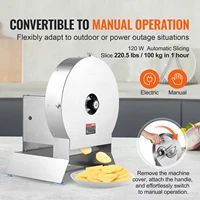 SucceBuy trancheuse de légumes électrique 0-12mm d'épaisseur réglable trancheuse commerciale Machine Convertible à coupe-aliments manuel 2