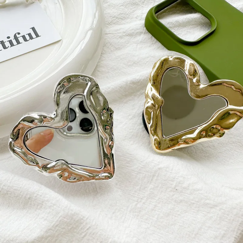 Ins Hearts Mirror Chrome Phone Grip Staffa Per Iphone Samsung Xiaomi Huawei Supporto Universale Per Smartphone