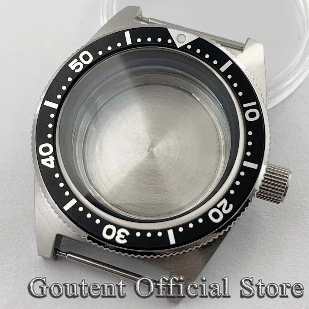 Goutent 40mm 62MAS 다이빙 실버 돔형 사파이어 시계 케이스 NH34 NH35 NH36 자동 무브먼트
