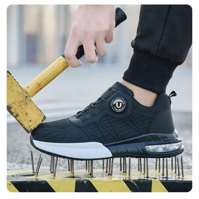 Men's Anti Smashing and Anti Piercing Steel Toe Caps  Breathable and Comfortable for All Seasons  Work Safety Shoes