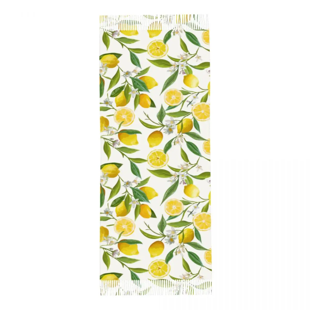 

Women Scarf Fruits Lemon Floral Pattern Winter Shawls Thin Wrap Lady Tassel Warm Scarves Hairy Bufanda Stole
