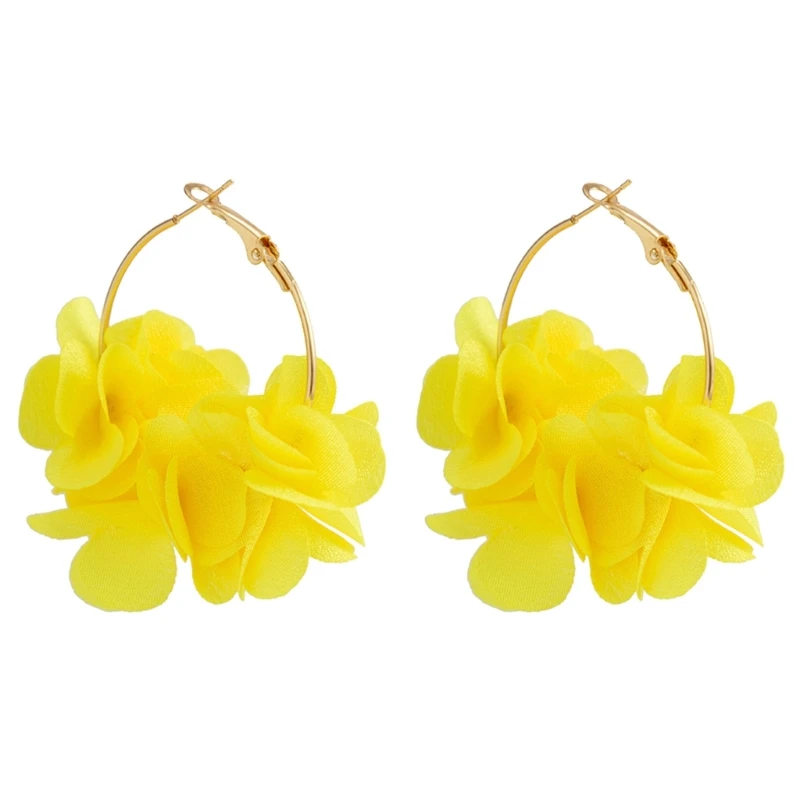 Flower Earrings Hanging Dangle Earrings Flower Dangle Drop Earrings Elegant Jewelry Accessories Rose Petal Flower Line for Girl