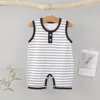 Summer Sleeveless Baby Rompers 0-2Y Striped Onesies for Newborn Baby Boy Infant Girl Striped Jumpsuit Baby Clothing 2