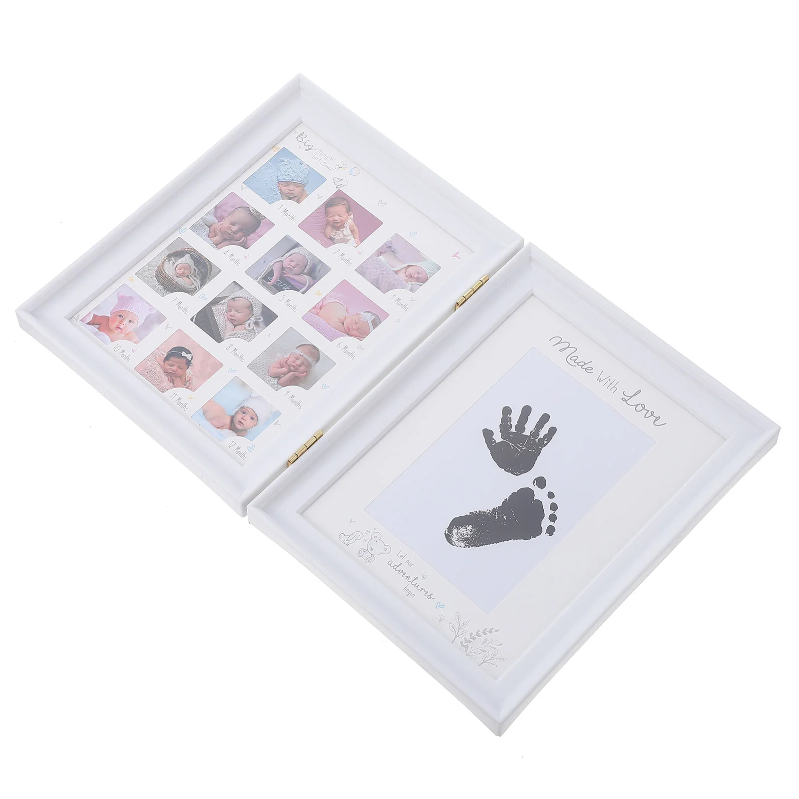 

Ink Pad Photo Frame Set Table Memorial Gifts Infant Growth Recorder Souvenir Baby Holder Desktop Picture Ornament Pvc Newborn