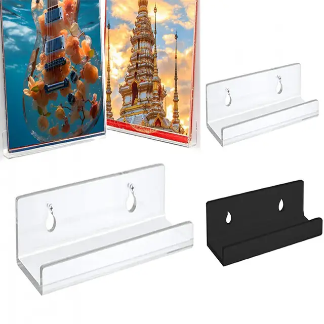 Mensole Per Dischi In Vinile Acrilico - 6 Pezzi 30.4x3.8x4.3cm, Montaggio A Parete - Foto 3