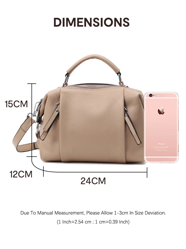 حقيبة جلدية أصلية للسيدات، بتصميم بسيط وعصري، تجمع...