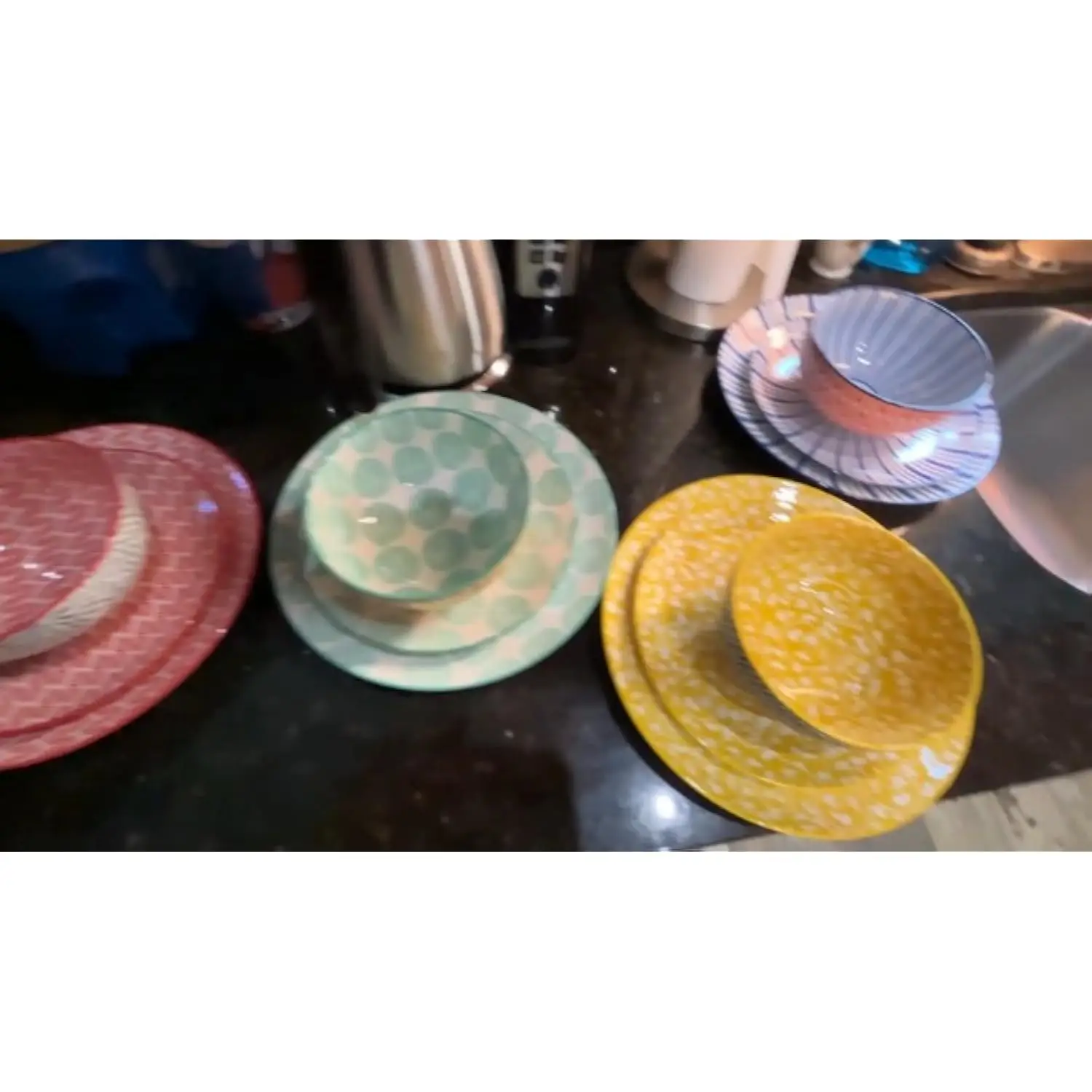 Ceramic 12-Pieces Dinnerware Sets, Ceramic Dish Plates and Bowls Sets, Service for 4, Dinner Salad Dessert Plates, and Cereal B
