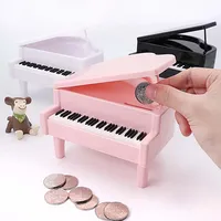 Cute Piggy Bank Coins Cash Storage Box Piano Shape Money Box Safe Deposit Box for Kids Birthday Gift Living Room Ornaments 2