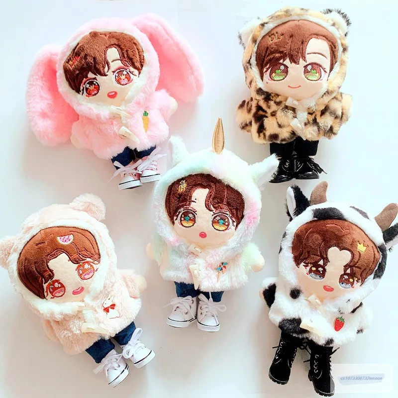 NEW 20cm cotton Replaceable clothes Doll Tiger pattern Winter coat pants shoes Sean Xiao Clothes Children's Christmas gifts