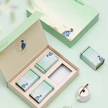 

WANJI Green Tea Box Exquisite Green Small Tea Caddy Jar Gift Box Tea Caddy Jar Tea Caddy Jar Decoration Tea Accessorie