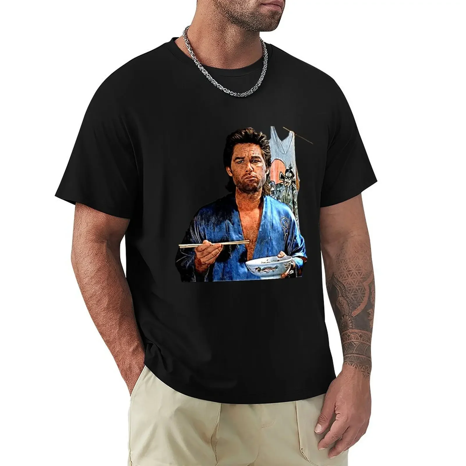 

eating noodles T-shirt funnys summer tops mens tall t shirts