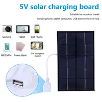 Pour divers scénarios plaque solaire USB Portable 5W 5V panneau de cellules solaires polysilicium pour téléphone Portable et ordinateur chargeur solaire 6
