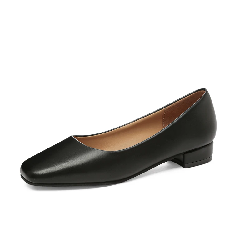 Mocassini da Donna in Pelle Morbida con Tacco Medio Vintage 4cm 5cm, Scarpe Nere Traspiranti con Plateau Primavera 2026 per Ufficio e Mamme  322